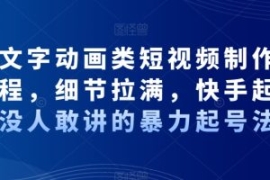 抖音文字动画类短视频制作运营全...