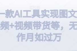 利用一款AI工具实现图文带货+中...