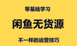 闲鱼小白无货源店群训练营...