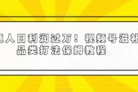 普通人日利润过万！视频号滋补品...