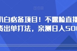 小白必备项目！不露脸直播带货出...