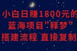 小白能日赚1800元的蓝海项目”释...