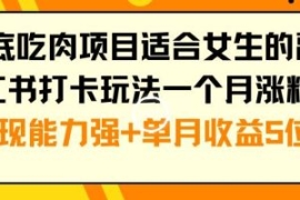 年底吃肉项目适合女生的副业小红...