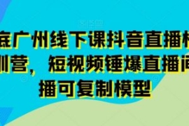 11月底广州线下课抖音直播模型落...